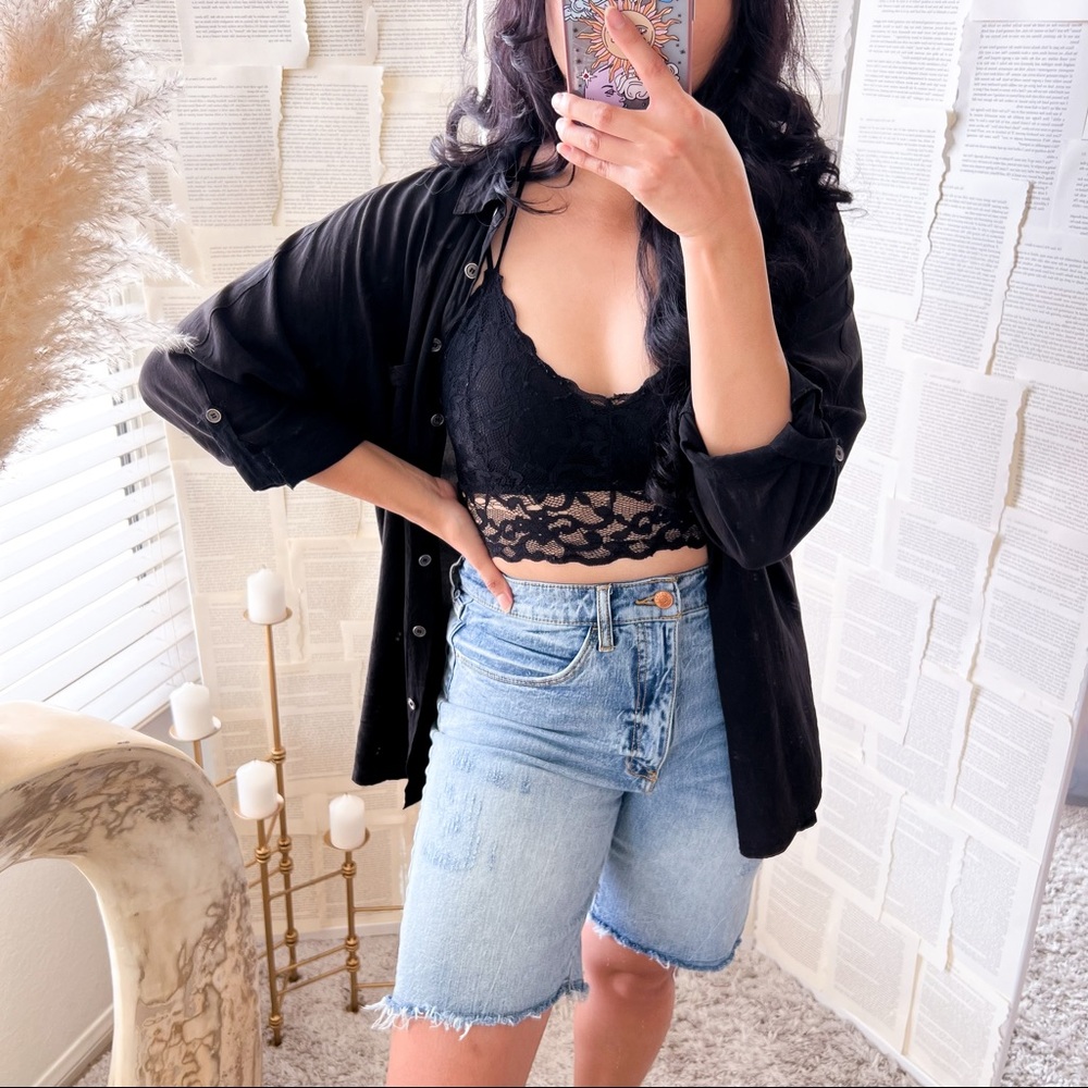 ANTHROPOLOGIE PILCRO Distressed Denim Bermuda Shorts